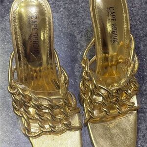 Cape Robbin Gold Chain Heels